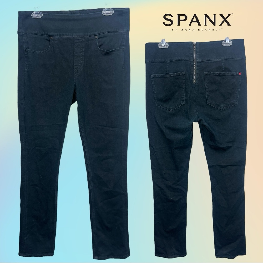 Spanx Signature Waist Straight Leg Jean in Very Black Sz 30 - Picture 1 of 12